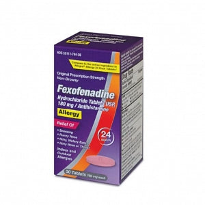 Dr. Reddys Labs Fexofenadine HCL Oral - Fexofenadine Hydrochloride Tablets, 180 mg, 30/Bottle - 55111-0784-30