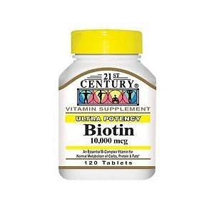 21ST Century Healthcare, Inc. Biotin Tablets - Biotin Caplet, 10, 000 mcg, 120/Bottle - 7-40985-27757-7