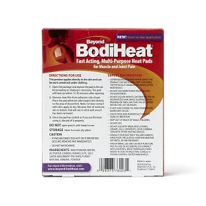 Okamoto Usa BodiHeat Pain Relieving Heat Pads - Pain Patch, BodiHeat, 12 Hour Heat Pad, Not for Skin, 4/Box - 028373760031
