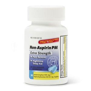 New World Imports Acetaminophen PM Extra-Strength Caplets - Acetaminophen PM Extra-Strength Tablets, 500 mg, 50/Bottle - 51824-0069-50