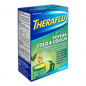 Glaxo Smithkline Plc TheraFlu Nighttime Severe Cold / Cough Powder - TheraFlu Nighttime Severe Cold and Cough Hot Liquid Powder, Honey Lemon Flavor, 6 Single-Dose Packets / Box - 00067-7918-06