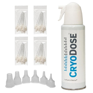 Nuance Medical CryoDose Cryotherapy Systems - CryoDose V Reusable Treatment Kit with 162 mL Canister, 6 Cones, 20 Arrow Buds and 20 Round Buds - 1101