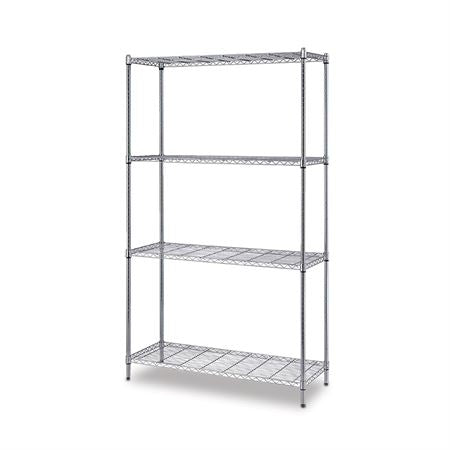 One Box Wire Shelving 4-Shelf Unit 24"D x 72"H 42"W