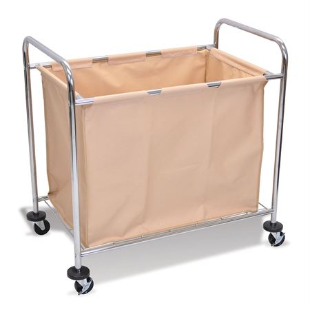 Steel and Canvas Bulk Linen Cart One Compartment - Tan