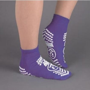 Principle Business Pillow Paws Risk Alert Terry Slipper Socks - Double Imprint Slippers, Purple, Size XL - 3911-001