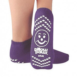 Principle Business Enterprises Pillow Paws Slipper Socks - Adult Slippers, Single Imprint, Purple, Terry Cloth - 3921