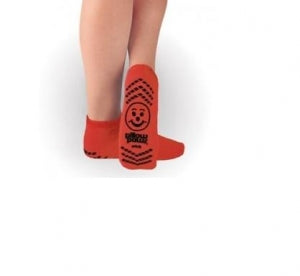 Principle Business Red Single Imprint Terries Slipper Socks - Single Imprint Slipper, Red, Adult, Size 5 to Size 7 - 3923