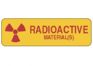 PDC Healthcare Radioactive Material Hazard Labels - Radioactive Material Label, 2-7/8" x 7/8", Yellow - 59701186