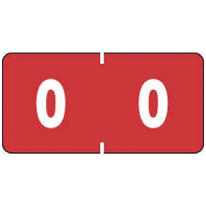 PDC Healthcare Ames Compatible Color-Coded Labels - Ames Compatible Color-Coded "0" Label, 1.5" x 0.75", Red - 59702411