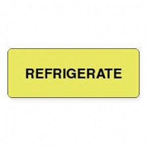 PDC Healthcare Refrigerate Labels - LABEL, "REFRIGERATE", 2X3/4, FL YELLOW - 59704143