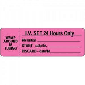 PDC Health Wraparound IV Tubing Labels - Wraparound IV Tubing 3" x 1" Label Roll, Pink - 59704476