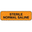 PDC Healthcare Permanent Paper Communication Labels - "Sterile Normal Saline" Label, 1-1/4" x 3/8", Fluorescent Orange - 59705866