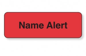 PDC Healthcare Name Alert Labels - Name Alert Label, Red, 1-1/2" x 1/2", 1, 000/Roll - 59712515