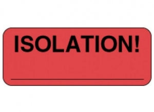 PDC Healthcare FormalinPermanent Warning Label - "Isolation" Label, Fluorescent Red, 2-1/4" x 7/8" - 59712776