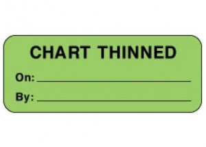 PDC Healthcare General Pre-printed Labels - Chart Thinned On Label, Green, 2-1/4" x 7/8" - 59713152