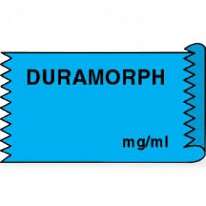 PDC Healthcare Anesthesia Date, Time and Initials Labels - Duramorph Label Tape, mg / mL, 1/2" x 500", Light Blue - 59726105