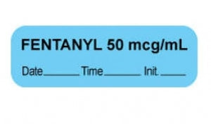 PDC Healthcare Medication Labels - "Fentanyl, 50 mgc / mL" Label, 1-1/2" x 1/2", Blue - 59726550