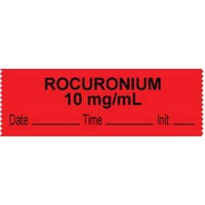 Brady Worldwide Rocuronium Tape / Label - "Rocuronium 10 mg / mL" Tape, 0.5" x 500", Red - 59727007