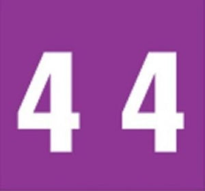 PDC Healthcare AMES Compatible Numeric Labels - Mylar-Coated Ames-Compatible Color-Code Label, Numeric "4," 1-7/8" x 1-7/8", Purple - 59742373