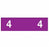 PDC Healthcare AMES Compatible Numeric Labels - Ames-Compatible Color-Code Label, Numeric "4," 1-3/4" x 1/2", Purple - 59742420