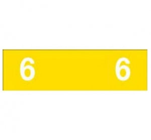 PDC Healthcare AMES Compatible Numeric Labels - Ames-Compatible Color-Code Label, Numeric "6," 1-3/4" x 1/2", Yellow - 59742422