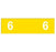 PDC Healthcare AMES Compatible Numeric Labels - Ames-Compatible Color-Code Label, Numeric "6," 1-3/4" x 1/2", Yellow - 59742422
