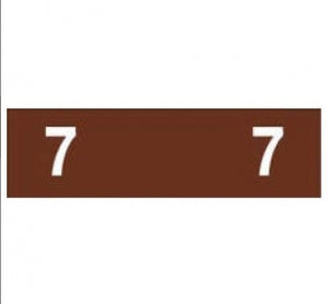 PDC Healthcare AMES Compatible Numeric Labels - Ames-Compatible Color-Code Label, Numeric "7," 1-3/4" x 1/2", Brown - 59742423