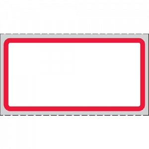 PDC Healthcare Direct Thermal Labels - Direct Thermal Label, 1" Core, 2" x 1", Red Border - THERMDRB16