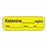 PDC Healthcare Ketamine Anesthesia Syringe Labels - Ketamine Labels, 1-1/2" x 1/2", Yellow, 600/Roll - LAN-60