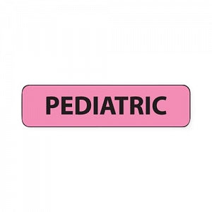 PDC Healthcare Label Paper - Disposable Pediatric Label, 1-1/4" x 5/16", Pink, 760 Labels / Roll - MV01FP1221