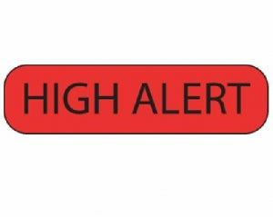 PDC Healthcare High Alert Communication Labels - High Alert, Red 1-7/1 ...