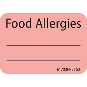 PDC Healthcare Multi-Dose Vial Labels - Food Allergy Label - MV03FR5467
