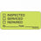 PDC Healthcare Label Paper - Inspected / Serviced / Repaired Label, 2-1/4'' x 1'', Chartreuse - MV04FC4240