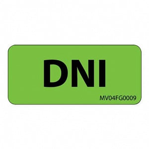 Brady Worldwide Removable Paper Labels - "DNI" Label, Removable Paper, Green, 240/Roll - MV04FG0009