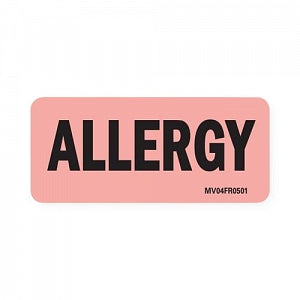 PDC Healthcare FormalinPermanent Warning Label - "Medical Allergy" Label, Fluorescent Red - MV04FR0501