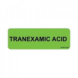 PDC Healthcare Label Paper - Tranexamic Acid Label, 2-15/16" x 1", Fluorescent Green, 333 Labels / Roll - MV06FG4388