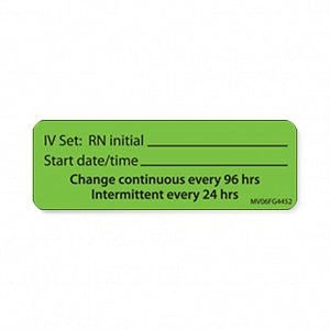 PDC Healthcare Label Paper - IV Labels, 1" x 3" with 1" Core, Green - MV06FG4452