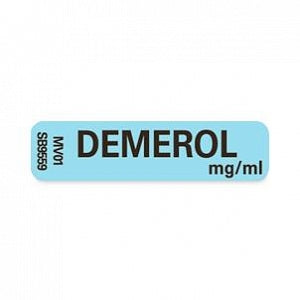 PDC Healthcare Permanent Paper Communication Labels - LABEL, REMOVABLE, DEMEROL, MG, BLU - MV01SB9559