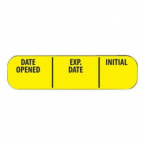 PDC Healthcare Expiration Labels - Date Opened / Expiration Date / Initial Label, Yellow - MV02SY4896