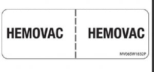 PDC Healthcare Hemovac Labels - Hemovac Label, 333/Roll - MV06SW1832P