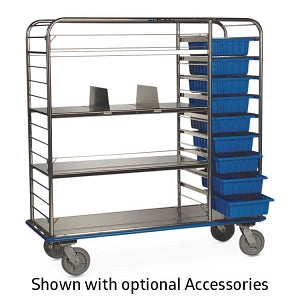 Pedigo Products Supply Carts - Stainless Steel Central Supply Cart with Tote Boxes, 66.625" x 26.125" x 69" - CDS-178