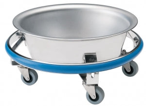 Pedigo Products Sponge Receptacle - Stainless Steel Frame and Basin Kick Bucket with Casters, 8.5 qt. - P-1025-SS