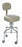Pedigo Products Inc Adjustable-Height Square Stainless Steel Stools with Back - Stainless Steel Exam Stool with Back and 3" Casters, 25"-38" Screw Adjustable, Gray - P-1040-SS-GREY