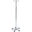 Pedigo Products Hand Operated IV Stands - Stainless Steel IV Pole with 5-Leg Base and 4-Hook Top, Hand Height Adjustable - P-1572-4