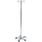 Pedigo Products Foot Operated IV Stands - Stainless Steel IV Pole with 5-Leg Base and 4-Hook Top, Foot Pedal Height Adjustable - P-1576-4