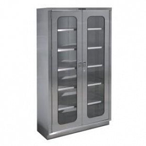 Pedigo Operating Room Cabinets - OR Cabinet with Double Door, Flat Top and 4 Solid Shelves, Freestanding, 25.75" x 18" x 72" - P-8110