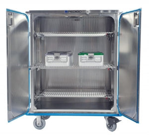 Pedigo Products Surgical Case Carts with Sealed Double Doors - Stainless Steel Sealed Surgical Case Cart, Double Door, 45" x 28" x 56" - SCC-245