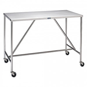 Pedigo Products H-Brace Instrument Tables - Stainless Steel Instrument Table with H-Brace and Casters, No Shelf, 60" x 24" x 34" - SG-95-SS