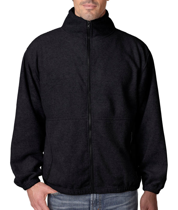 Ultraclub Men's Fleece Jackets - Men's 100% Polyester Fleece Jacket, Heather Gray, Size M - 938 GREY HEATHER M