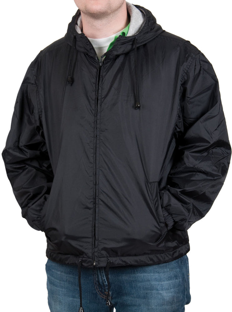 Unisex Fleece-Lined 100% Nylon Hooded Jacket, Navy, Size 2XL	